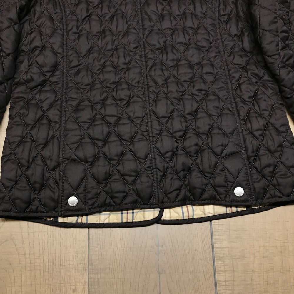 L.L. Bean Jacket Womens Size S Brown‎ Quilted Plaid Lined Snap Riding Barn Chore - Picture 3 of 12